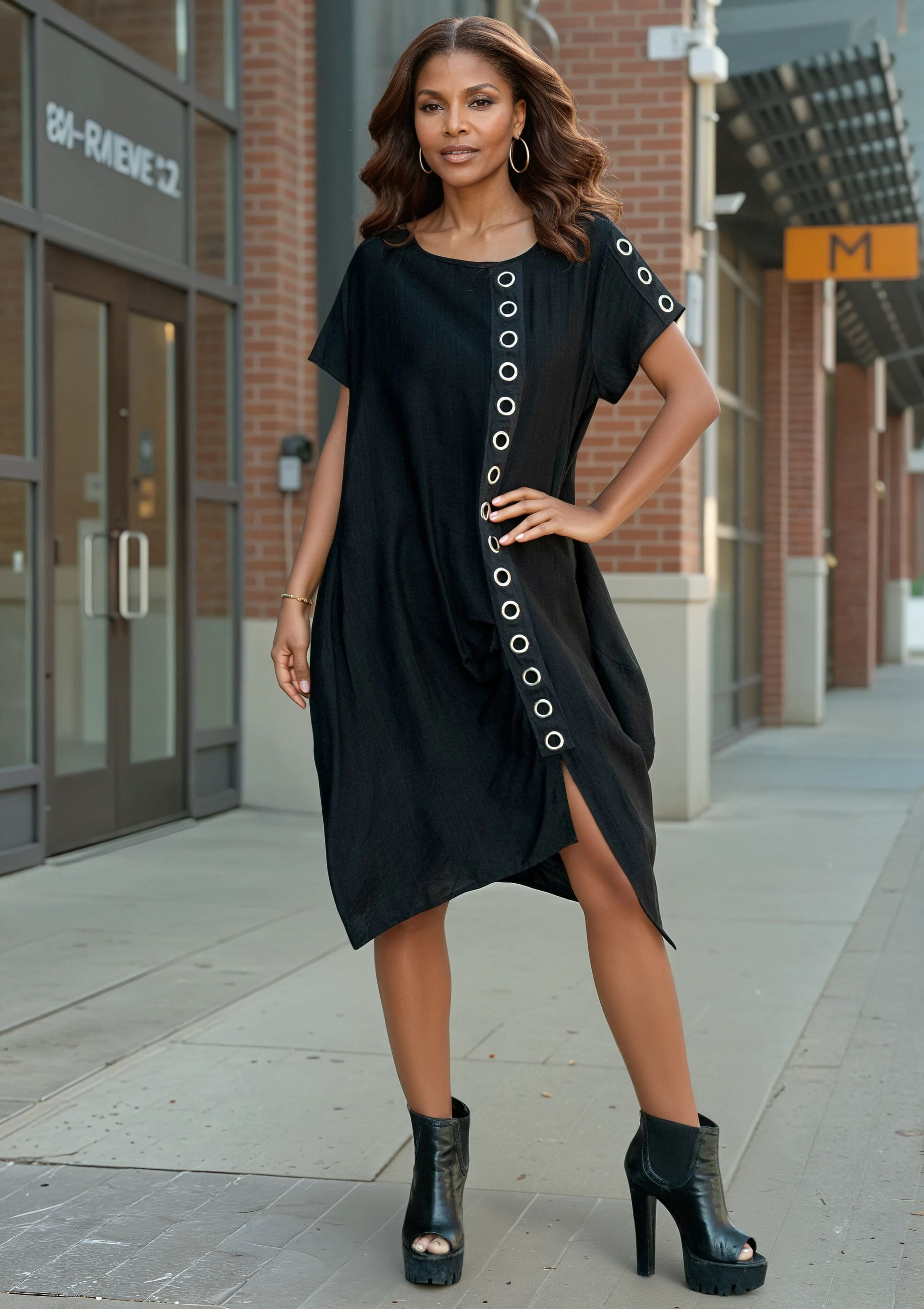 Black Rivet Tee Dress - Kate Hewko Black Rivet Tee Dress - Kate Hewko