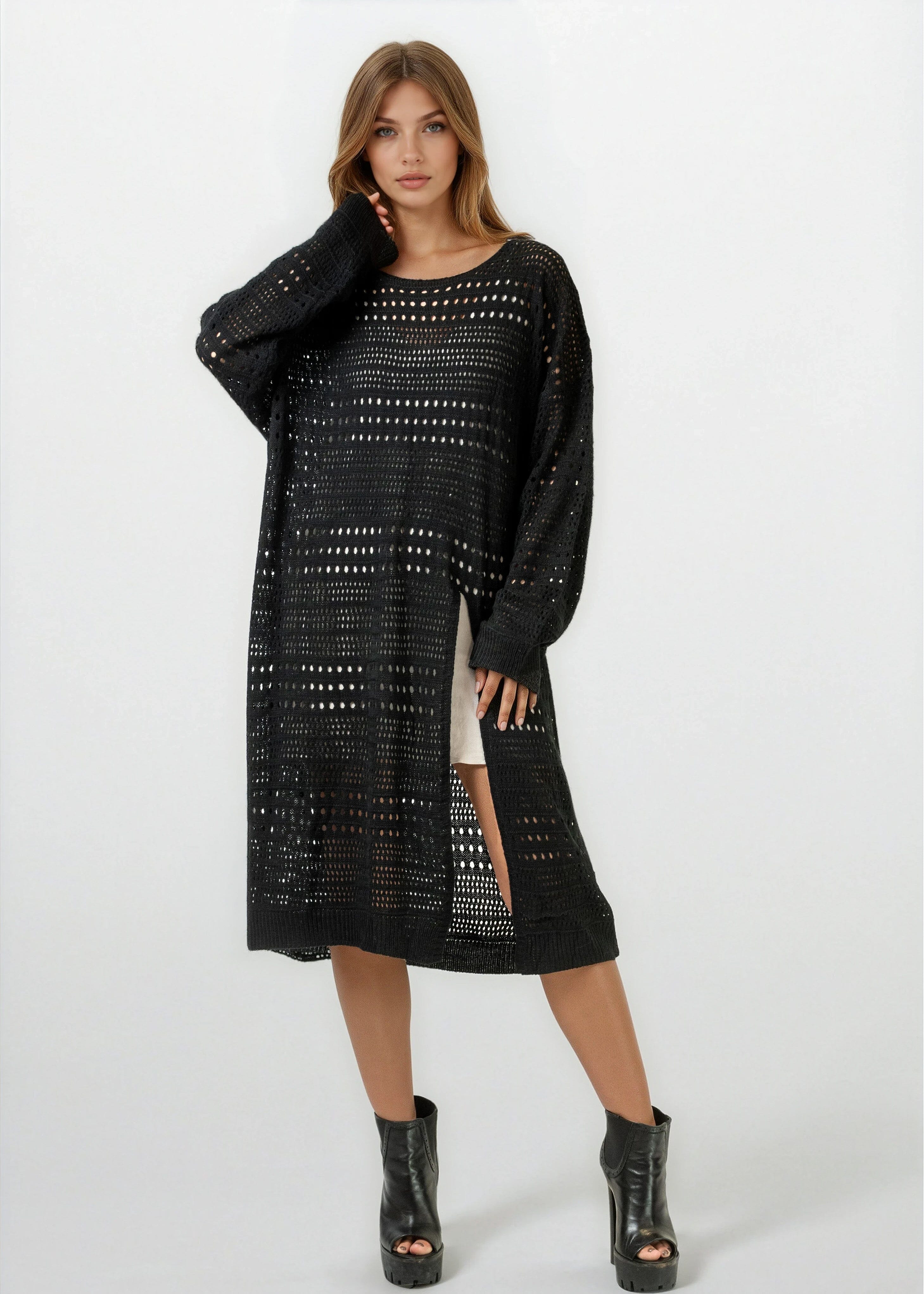 Crochet Layering Sweater Dress