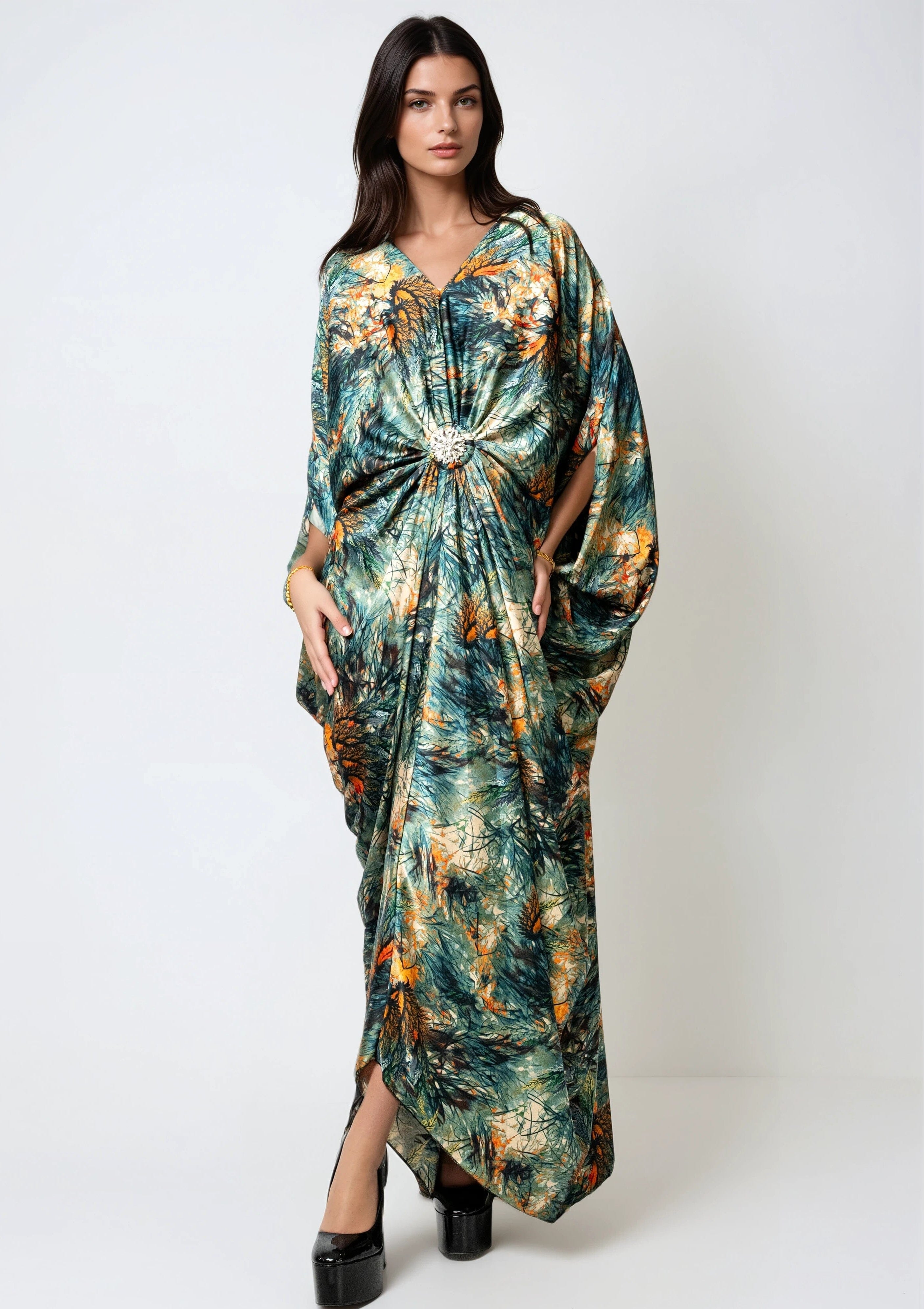 Draped Twist Front Kaftan Dress | Kate Hewko Blue / One size Draped Twist Front Kaftan Dress | Kate Hewko Blue / One size