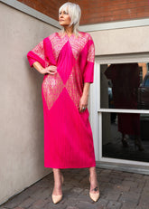 Gold Leopard Geometric Glam Dress Dresses Kate Hewko Hot Pink One size