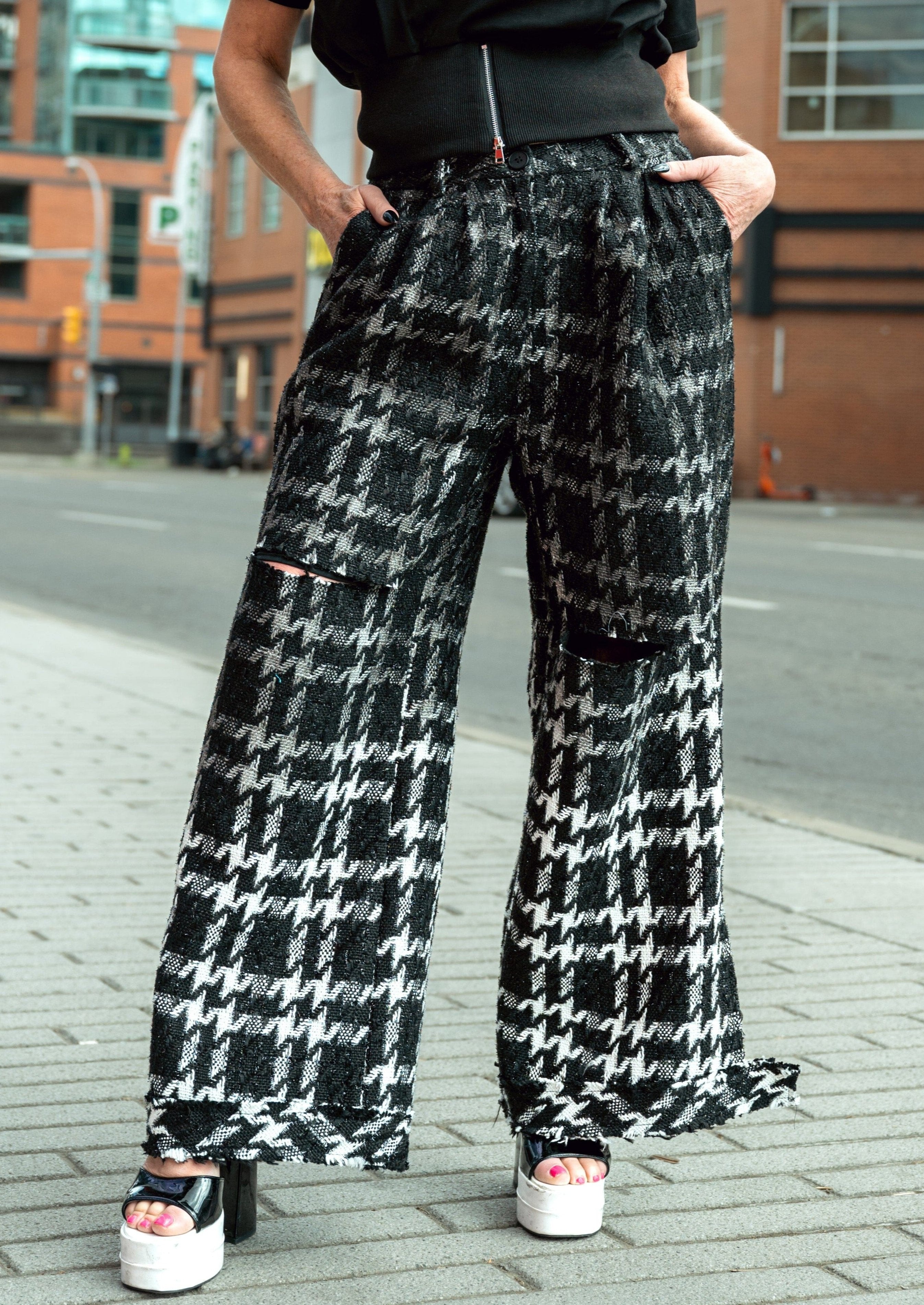 Houndstooth Tweed Dress Pants Kate Hewko
