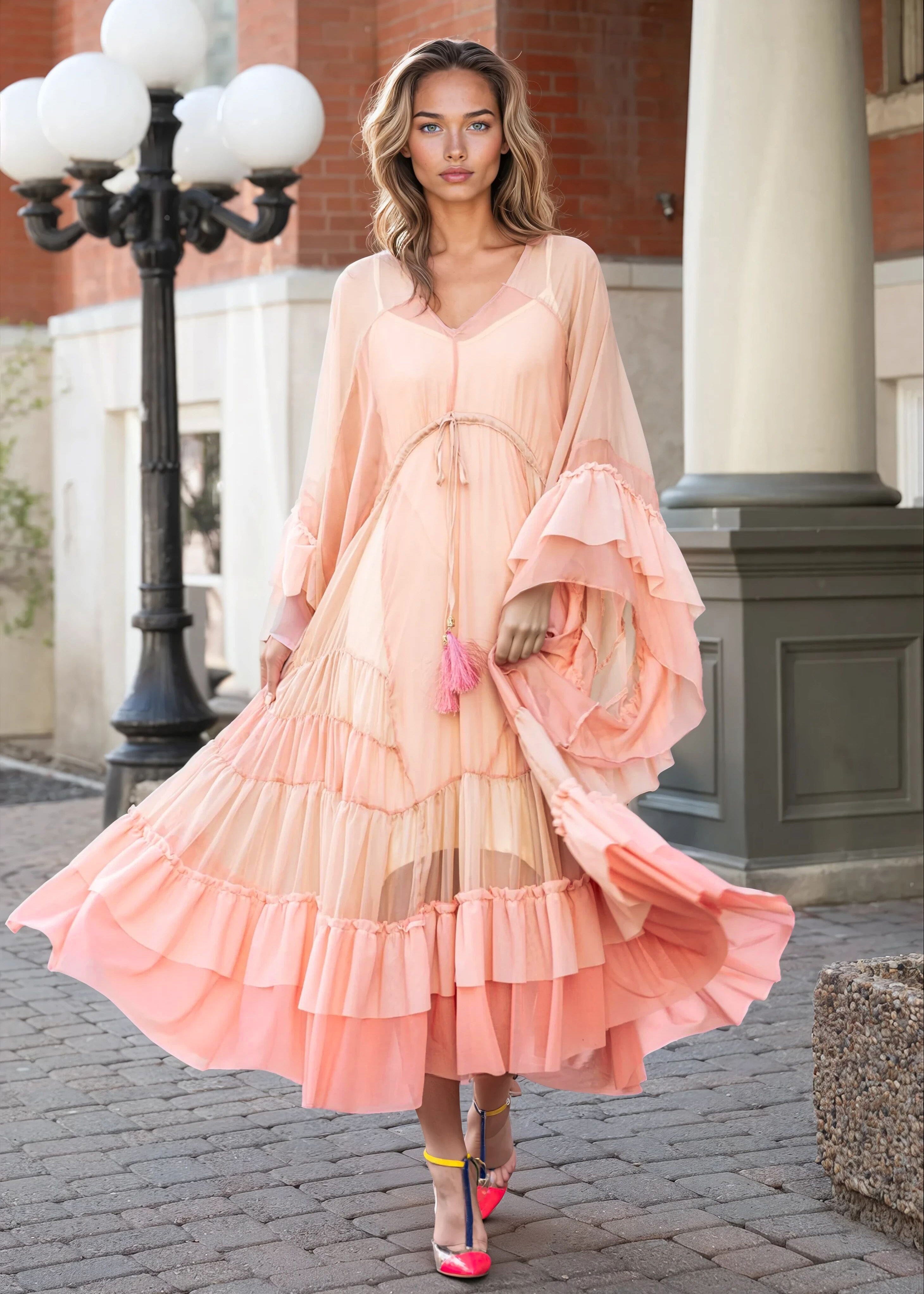 Layered Ruffle Boho Dress Layered Ruffle Boho Dress