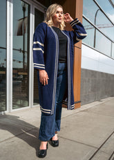 Long Varsity Knit Cardigan Cardigans Kate Hewko 