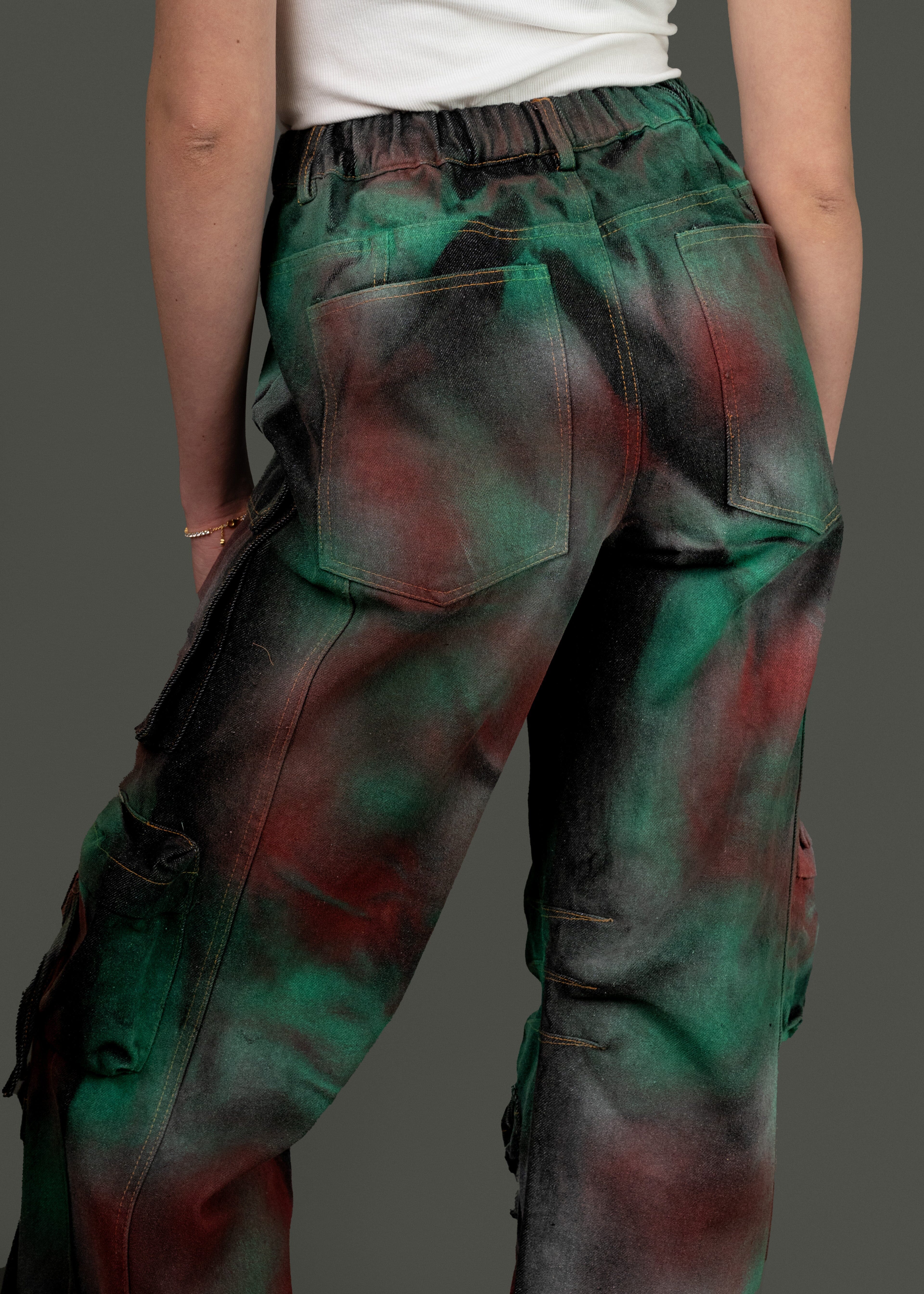 Painted Cargo Denim Pants Kate Hewko 