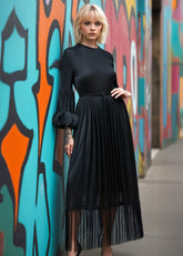 Tassel Hem Belted Pleated Dress Dresses Kate Hewko