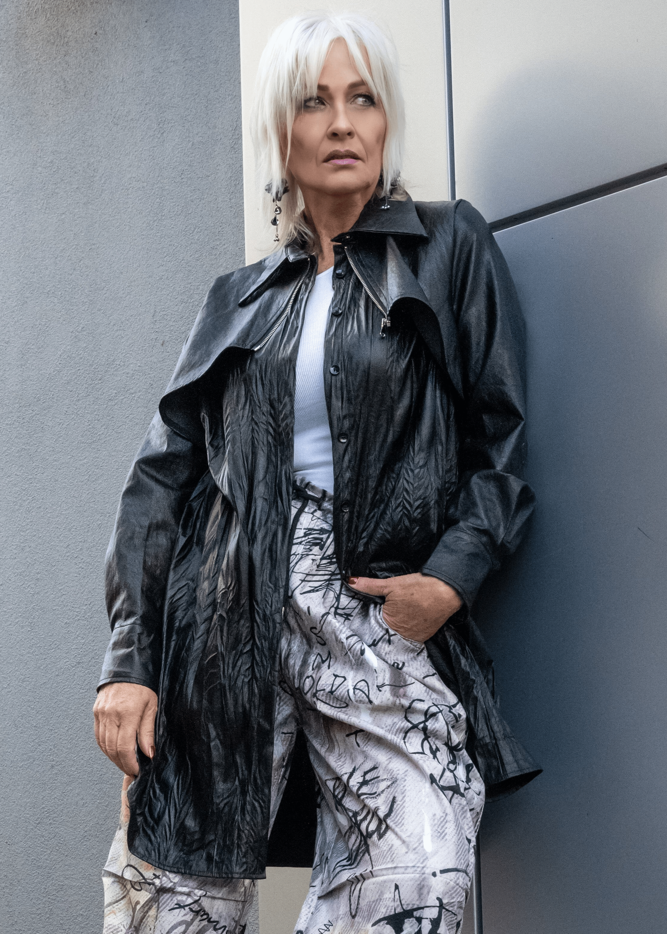 Vegan Leather Layered Shirt Dress Kate Hewko