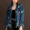 Embellished Denim Fringe Jacket Outerwear Kate Hewko 