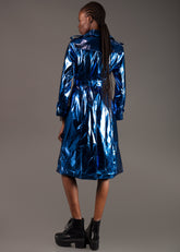 Hot Blue Metallic Trench Outerwear Kate Hewko 