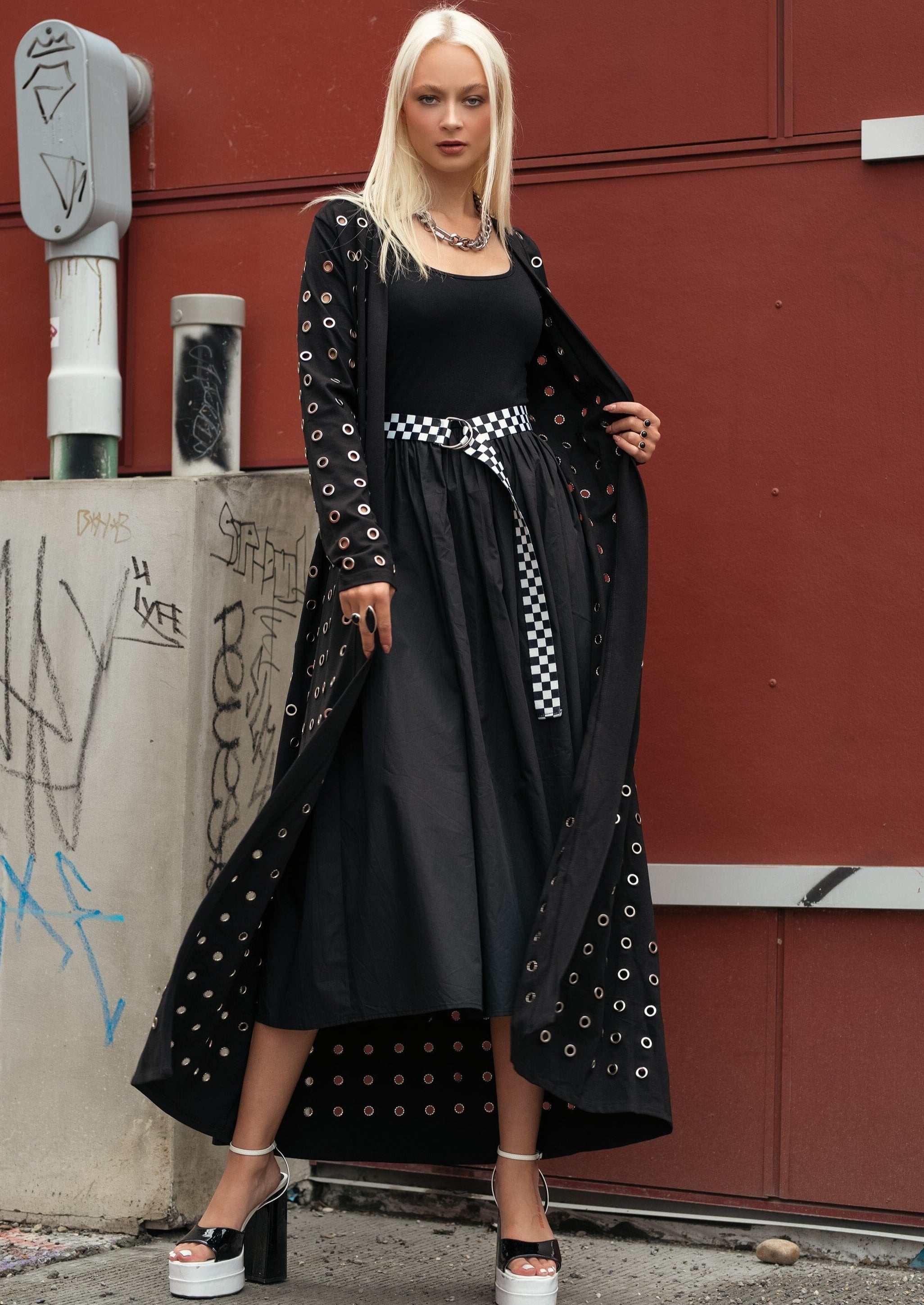Long Rivet Cardigan - Kate Hewko Black / S Long Rivet Cardigan - Kate Hewko Black / S