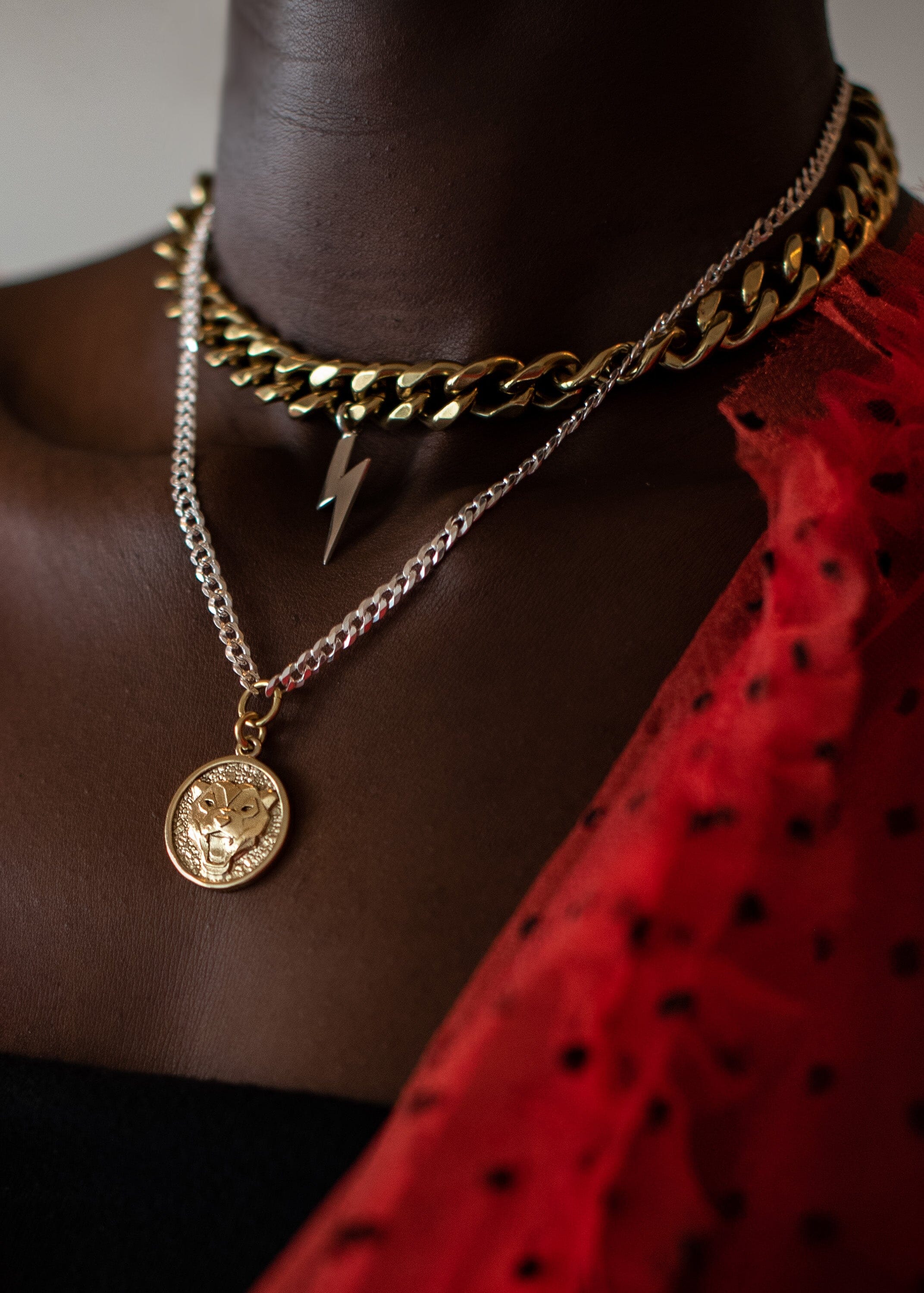 Mixed Metal Layered Pendant Necklace Kate Hewko