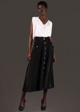 Pearl Button Down A line Skirt Skirts Kate Hewko 