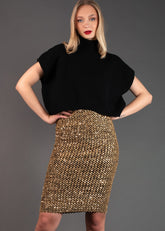 Sequin Embellished Pencil Skirt Skirts Kate Hewko Gold One Size 