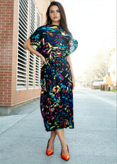 Geometric Belted Dress