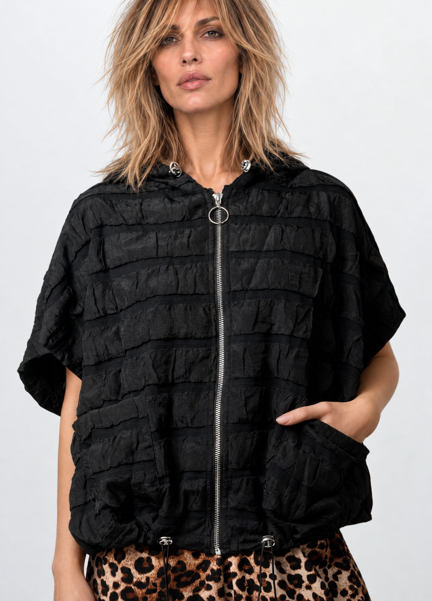Hooded Drawstring Athleisure Vest