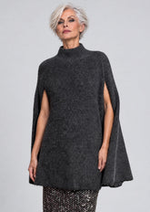 Oversized Turtleneck Poncho Sweater
