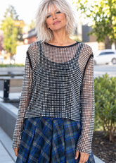 Rhinestone Fishnet Long Sleeve