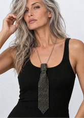 Rhinestone Tie Necklace