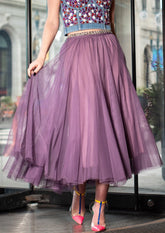 A-Line Tulle Skirt Skirts Kate Hewko Purple One Size 