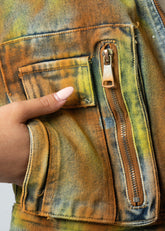 Acid Wash Faux Fur Denim Jacket Outerwear Kate Hewko 