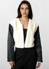 Acid Wash Faux Fur Denim Jacket Outerwear Kate Hewko 