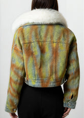 Acid Wash Faux Fur Denim Jacket Outerwear Kate Hewko 