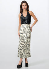 Animal Print Sequin Pencil Skirt Skirts Kate Hewko 