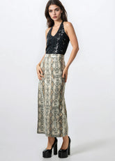 Animal Print Sequin Pencil Skirt Skirts Kate Hewko 