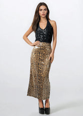 Animal Print Sequin Pencil Skirt Skirts Kate Hewko 