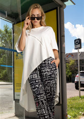 Asymmetric Single Zip Tee Tees Kate Hewko White One size 