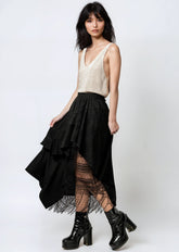 Asymmetrical Boho Fringe Skirt Skirts Kate Hewko 