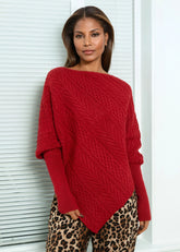 Asymmetrical Cable Knit Sweater Sweaters Kate Hewko 
