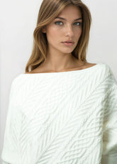 Asymmetrical Cable Knit Sweater Sweaters Kate Hewko 