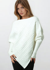 Asymmetrical Cable Knit Sweater Sweaters Kate Hewko 