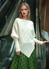Asymmetrical Cable Knit Sweater Sweaters Kate Hewko 