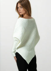 Asymmetrical Cable Knit Sweater Sweaters Kate Hewko 