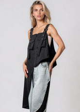 Asymmetrical Cargo Zip Tank Tank Tops Kate Hewko 