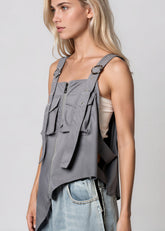 Asymmetrical Cargo Zip Tank Tank Tops Kate Hewko 