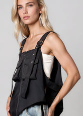 Asymmetrical Cargo Zip Tank Tank Tops Kate Hewko 
