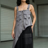 Asymmetrical Cargo Zip Tank Tank Tops Kate Hewko Grey One size 