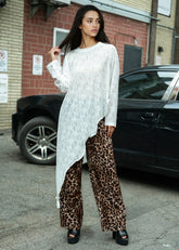 Asymmetrical Lace Long Sleeve Top Long Sleeve Tees Kate Hewko 