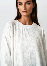 Asymmetrical Lace Long Sleeve Top Long Sleeve Tees Kate Hewko 