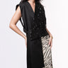 Asymmetrical Sequin Fringe Wrap Vest Vests Kate Hewko 