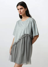 Asymmetrical Tulle Hem Babydoll Tee Tees Kate Hewko 