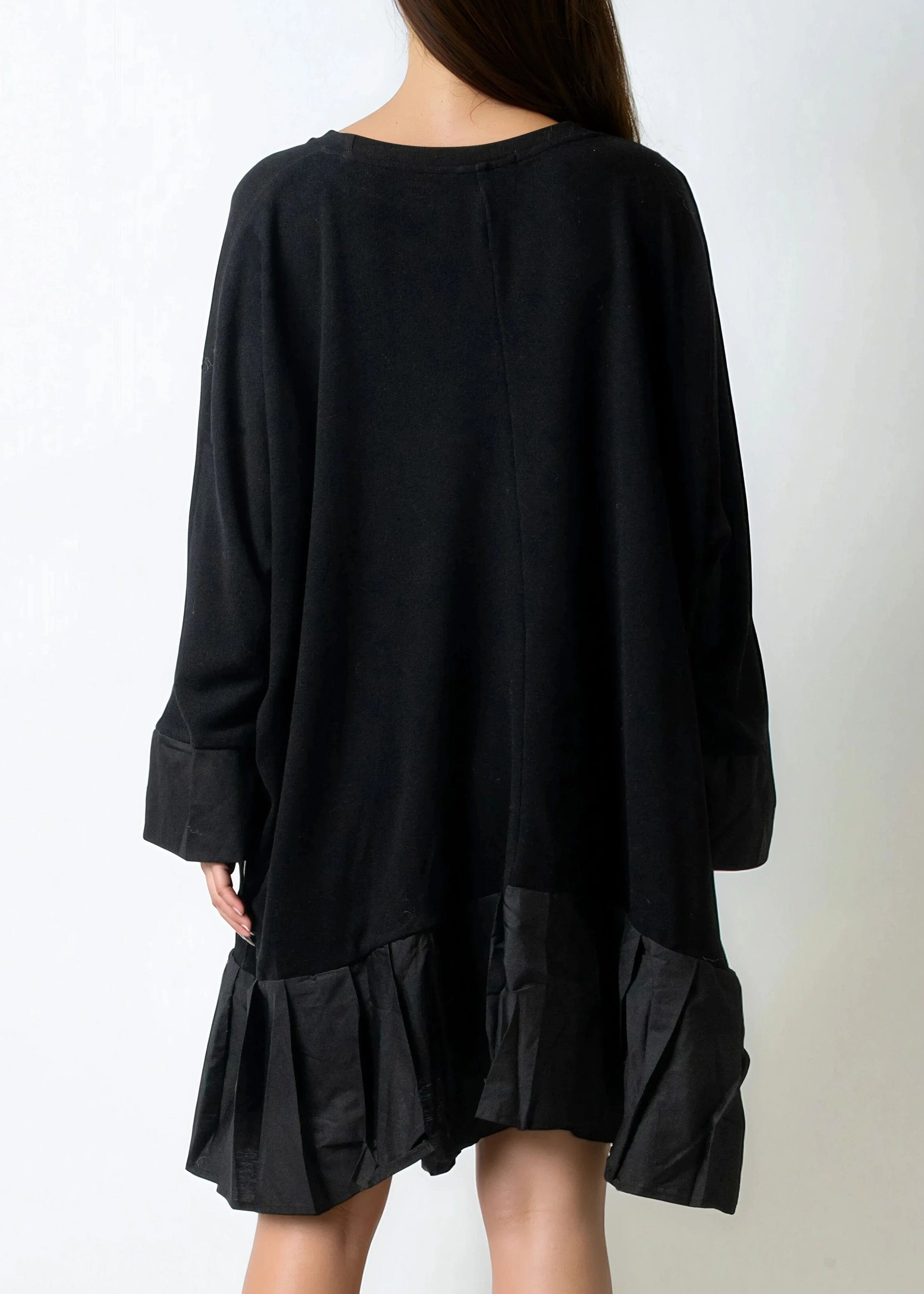 Babydoll Hem Long Sleeve Dress - Kate Hewko Black / One size Babydoll Hem Long Sleeve Dress - Kate Hewko Black / One size