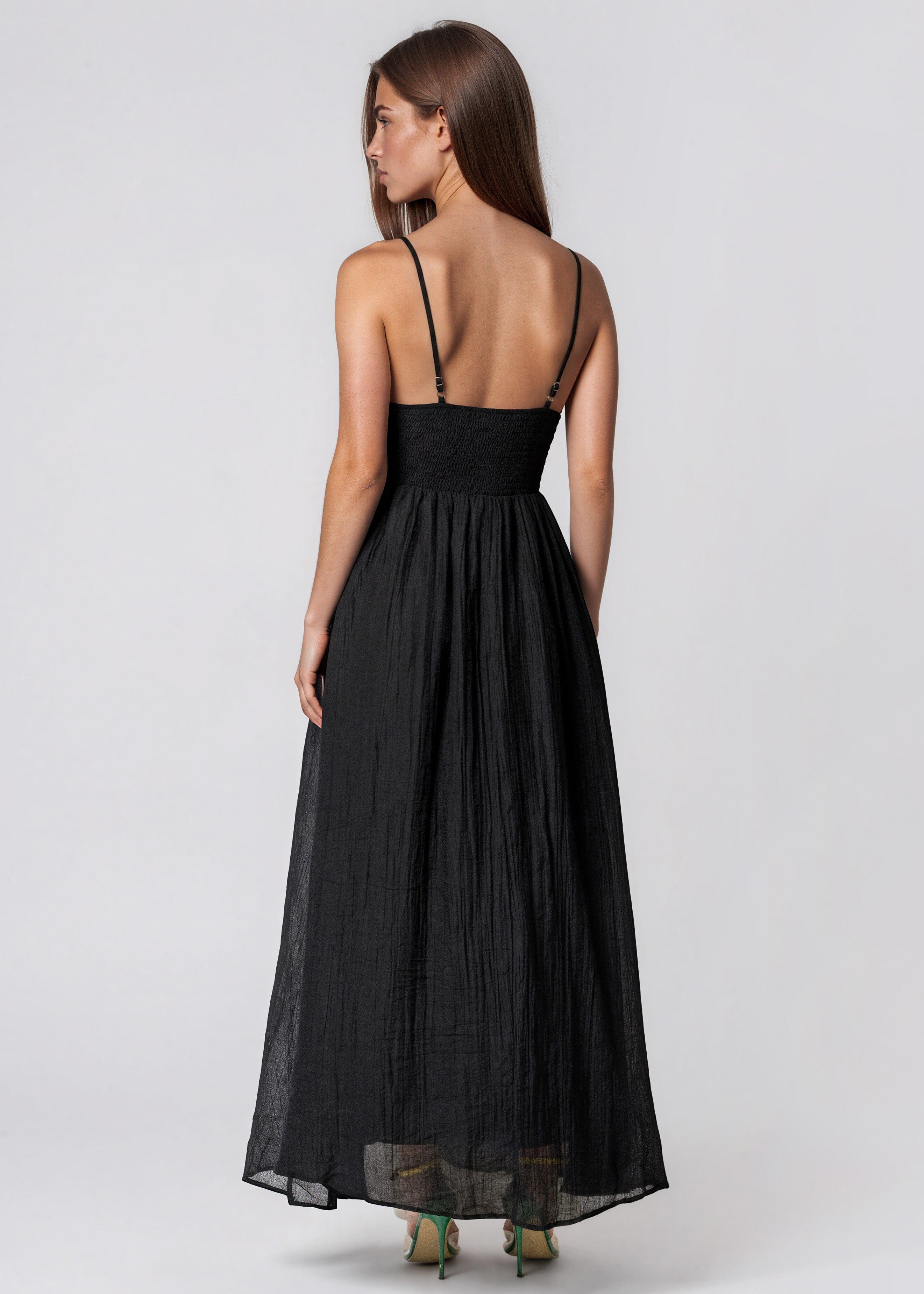 backless smock dress Backless Smocked Maxi Dress