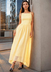 Backless Smocked Maxi Dress Dresses Kate Hewko 