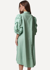 Balloon Sleeve Striped Shirt Dress Dresses Kate Hewko 
