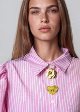 Balloon Sleeve Striped Shirt Dress Dresses Kate Hewko 