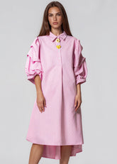 Balloon Sleeve Striped Shirt Dress Dresses Kate Hewko 