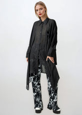 Batwing Sleeve Linen Button Up Blouses Kate Hewko 